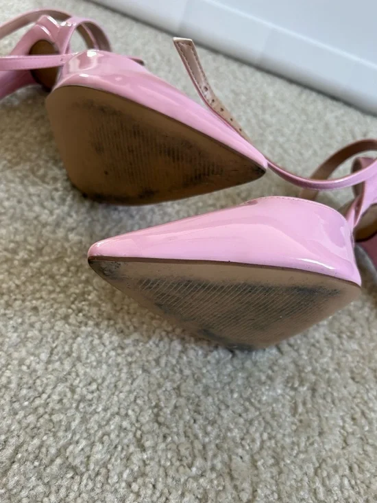 Steve Madden Pink Patent Pointed Toe Slingback Pumps - Picture 5 of 5